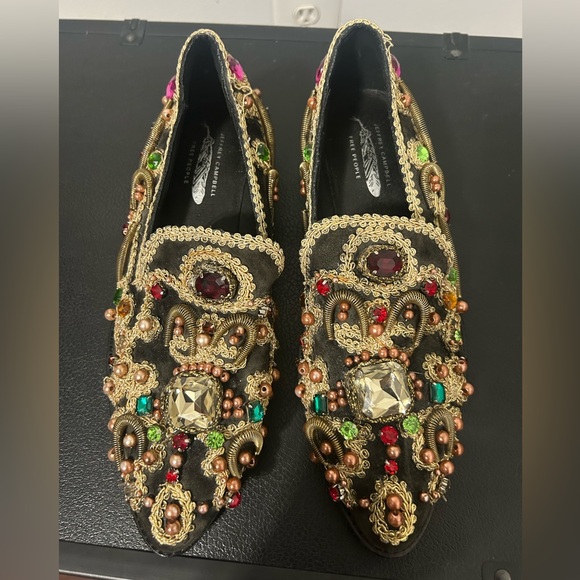 Free People by Jeffrey Campbell Bejeweled Flats, 8.5 loafers rare - Picture 4 of 7